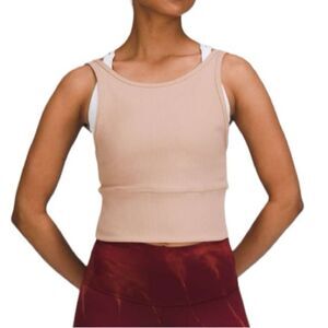 Lululemon Power Pivot Ribbed Tank Top Pink Clay 0/XS